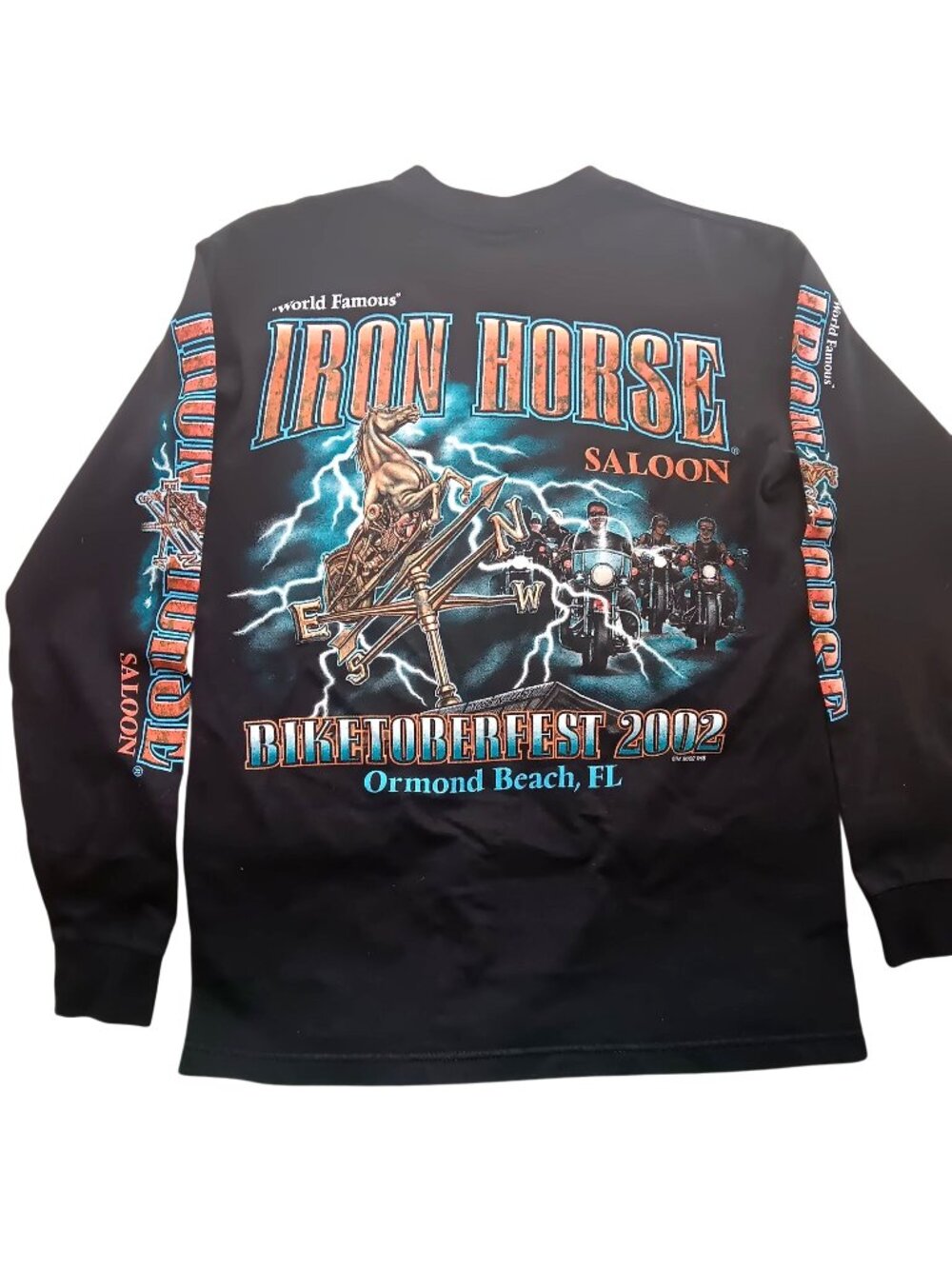 Vintage Biker T-shirt Small Iron Horse Saloon Biketoberfest Florida 2002 LS